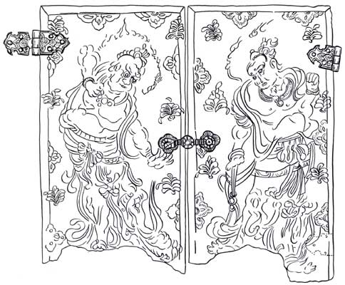 Мунсин — хранители врат в буддийской раке из монастыря Хван-нёнса.