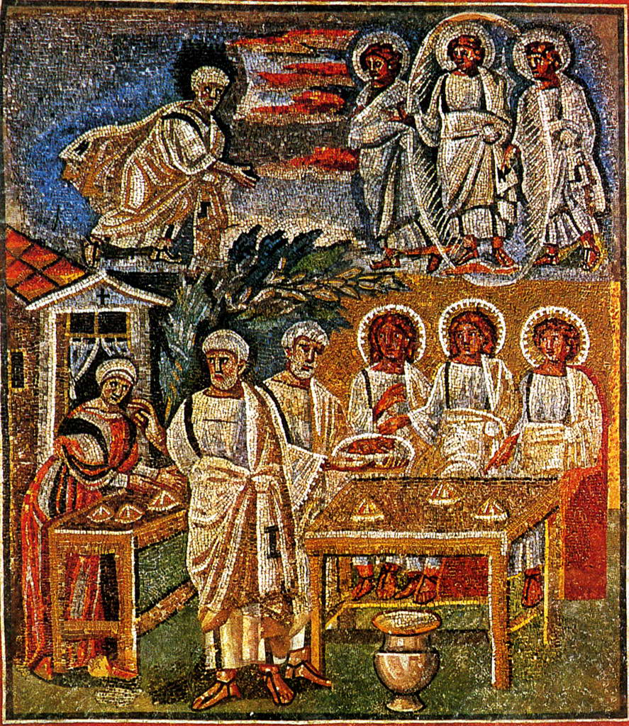 Гостеприимство Авраама. Мозаика базилики Санта Мария Маджоре  в Риме.    430–440 гг.