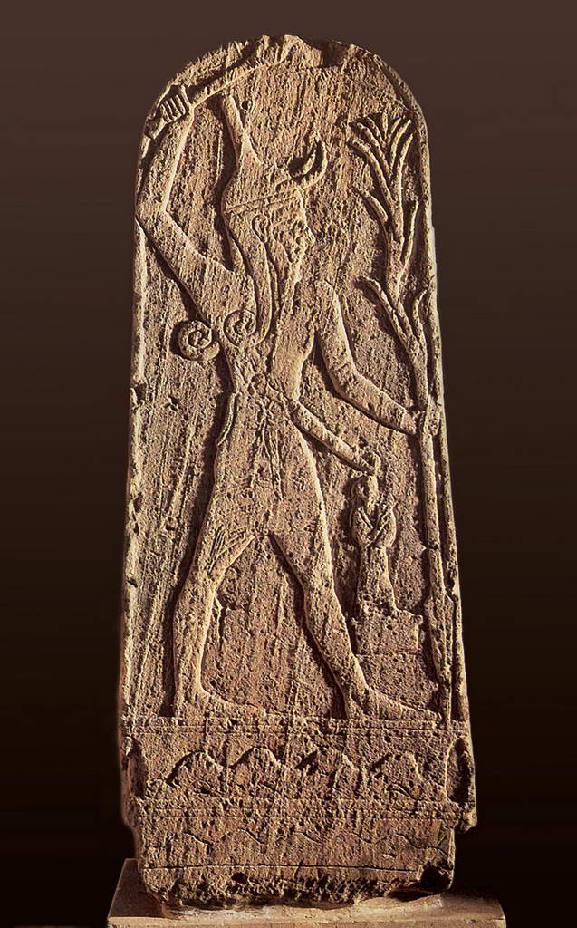 Стела с изображением Бала, происходящая из Угарита.    19-18 вв. до н.э.