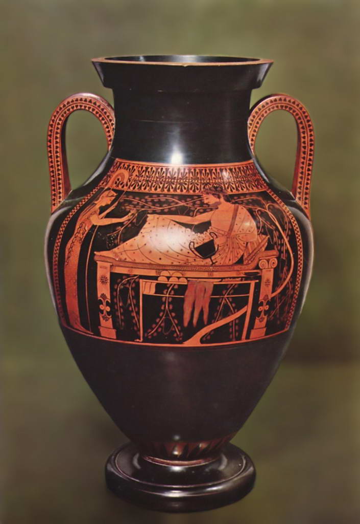 Андокид-вазописец.     Геракл на ложе (лицевая сторона).   Около 520 г. до н.э.