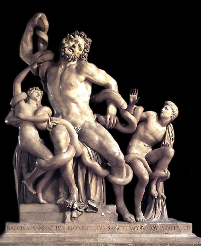 Гибель Лаокоона и его сыновей. Мрамор. Около 50 г. до н.э.