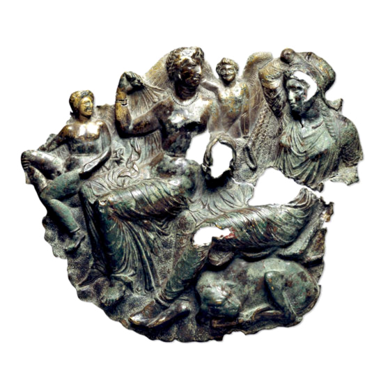 Бронзовый рельеф с Афродитой и Анхисом.   Около 350 н.э.