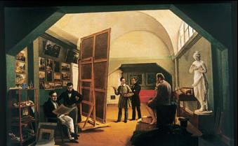 К. А. Зеленцов. «Интерьер мастерской художника П. В. Басина». 1833 г. Государственная Третьяковская галерея. Москва