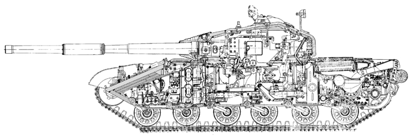 Схема компоновки танка Т-64 (объект 432)
