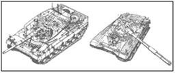         Компоновка танка «Леопард-2» является типичной для западного подхода к танкостроению, в результате чего, забронированный объем танка составил 19.4 М3, что, практически в 2 раза превышает этот показатель для Т-80У. Соответственно ясно видно, что на бронирование 46 тонного Т-80У использовано больше бронирования, чем на 55-тонный «Леопард-2»
