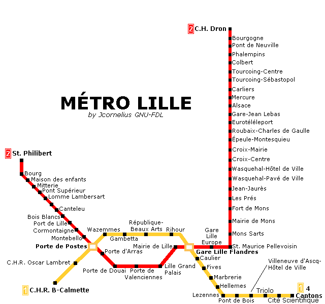 lignes de métro à Lille lignes de métro à Lille