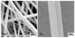 Электронномикроскопические изображения нановолокон композита феррошпинели и цирконата-титаната 