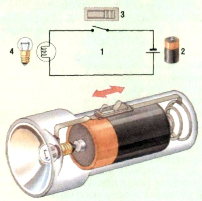 Схема цепи фонарика