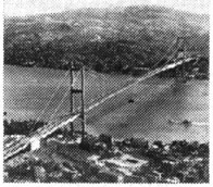 Висячий мост через пролив Босфор, средний пролёт 1074 м