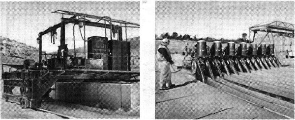 Крупноблочная универсальная камнерезная машина (слева) Многобаровая камнерезная машина (справа)