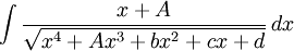 \int \frac{x+A}{\sqrt{x^4+Ax^3+bx^2+cx+d}}\, dx