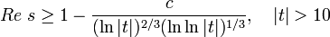 
Re \ s \ge 1 - \frac{c}{(\ln |t|)^{2/3}(\ln\ln
|t|)^{1/3}},\quad |t|> 10
