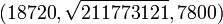 (18720, \sqrt{211773121}, 7800)
