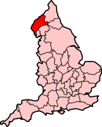 Графство Камберленд на карте Англии
