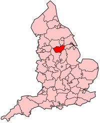 Графство Южный Йоркшир на карте Англии