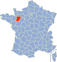 Департамент Майенн на карте Франции