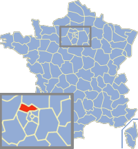 Департамент Валь-д’Уаз на карте Франции