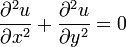 \frac{\partial^2 u}{\partial x^2} + \frac{\partial^2 u}{\partial y^2}  = 0