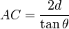 AC=\frac{2d}{\tan\theta}\,