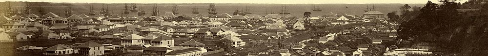 Панорама Йокогамы, Феликс Беато, 1863 - 1870.