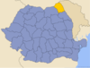 Карта Румынии с выделенным жудецем Ботошани