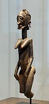 Dogon wood sculpture, probably an ancestor figure, 17th-18th century