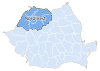 Карта Румынии с выделенным Северо-западным регионом развития