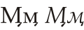 Cyrillic letter Em with Tail.svg