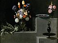 Juan van der Hamen - Stiil life with flowers, articholes cherries and glass, 1627, Prado.jpg