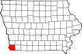 Округ Фримонт на карте штата.