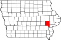 Округ Джонсон на карте штата.