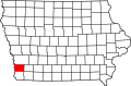 Округ Миллс на карте штата.