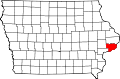 Округ Скотт на карте штата.