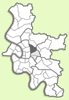 Положение Дюссельталя на карте Дюссельдорфа