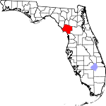 Округ Леви на карте штата.