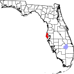 Округ Пинелас на карте штата.