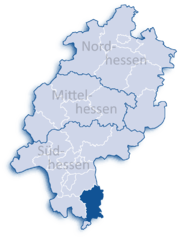Оденвальд (район) на карте