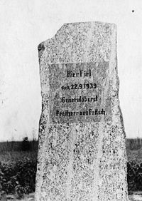 Памятник на месте гибели фон Фрича