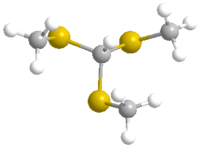 3-Метилтио-2,4-дитиапентан: вид молекулы