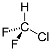 Хлордифторметан: вид молекулы