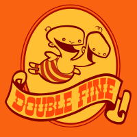 Логотип The Double Fine. На рисунке двухголовый ребёнок