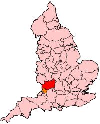 Графство Глостершир на карте Англии