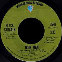 Обложка сингла «Iron Man» (Black Sabbath, 1971)
