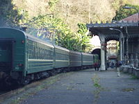 Passenger train in Psyrtskha, Abkhazia.JPG