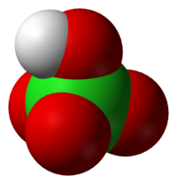 Хлорная кислота: вид молекулы
