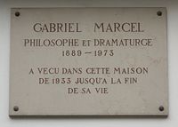 Plaque Gabriel Marcel, 21 rue de Tournon, Paris 6.jpg