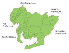 Карта префектуры Айти