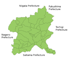 Карта префектуры Гумма