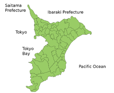 Карта префектуры Тиба