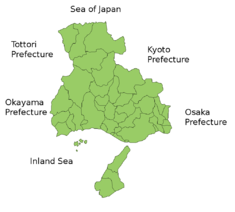 Карта префектуры Хёго